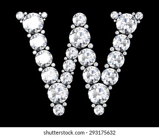 A stunning beautiful "W" set in diamonds