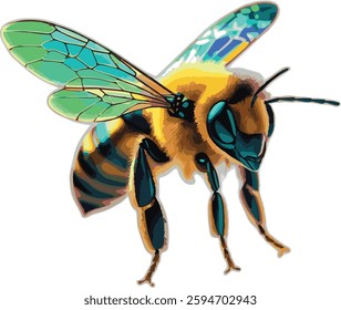 A stunning bee is flying vector art 
