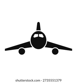 Stunning black airplane taking off or landing smoothly