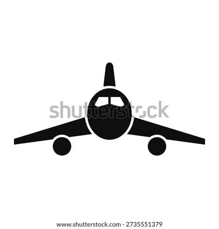 Stunning black airplane taking off or landing smoothly