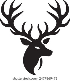 Stunning Black Deer Silhouette Vector Designs for Your Brand.