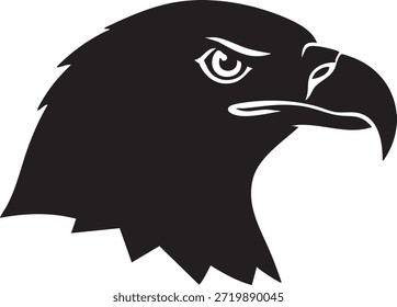 Stunning black eagle head silhouette with sharp gaze