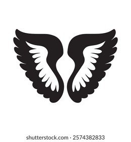 Stunning Black and White Angel Wings Perfect for Designs Logos