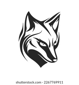 Ein atemberaubendes, schwarz-weißes Fuchsvektor-Logo für das markeneigene Erscheinungsbild.