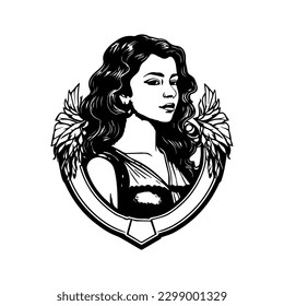 A stunning black and white illustration of a beautiful Mexican girl, perfect for art prints, posters, or as a book cover