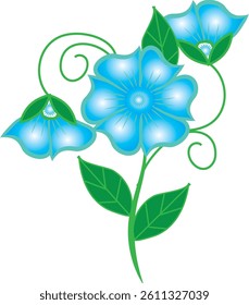 Stunning Blue Flower vector design, featuring delicate petals, serene charm, and calming beauty. Perfect for elegant designs, floral patterns, and soothing artwork that evokes tranquility and peaceful