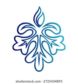 Design floral de gradiente azul impressionante isolado em fundo branco, perfeito para beleza de luxo e projetos artísticos