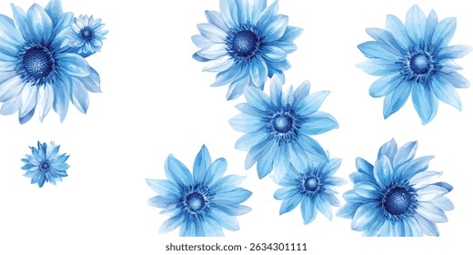 Stunning blue lotus flowers in a seamless pattern on a white background. Perfect for elegant wallpapers, fabrics, and gift wraps. A calming and stylish addition to any design project.