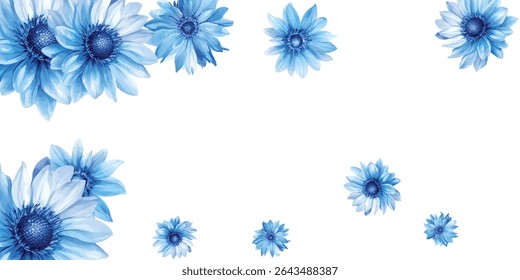 Stunning blue lotus flowers in a seamless pattern on a white background. Perfect for elegant wallpapers, fabrics, and gift wraps. A calming and stylish addition to any design project.
