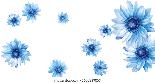 Stunning blue lotus flowers in a seamless pattern on a white background. Perfect for elegant wallpapers, fabrics, and gift wraps. A calming and stylish addition to any design project.