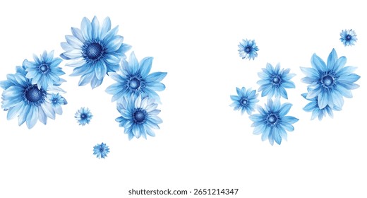 Stunning blue lotus flowers in a seamless pattern on a white background. Perfect for elegant wallpapers, fabrics, and gift wraps. A calming and stylish addition to any design project.