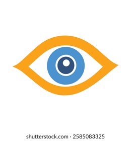 Stunning Blue and Orange Eye Icon Perfect for Vision Care Ophthalmology and More