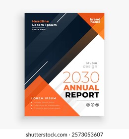 stunning business annual report booklet layout for information vector