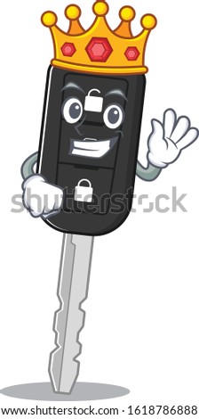 A stunning of car key stylized of King on cartoon mascot style