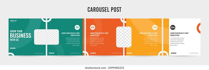 Stunning Carousel Post Template, Editable Social Media Layout Design, business Carousel Post