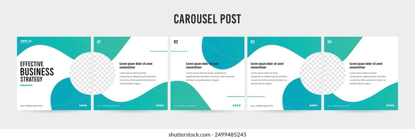 Impresionante Carrusel Post Plantilla, Diseño Editable de Medios Sociales, Negocio Carrusel Post