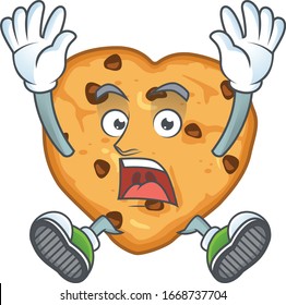 A stunning chocolate chips love cartoon character with happy face