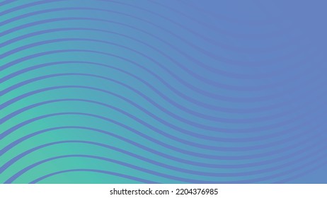 Stunning clean minimal background design. Modern abstract wavy curvy lines pattern with smooth soft gradient background vector design. blue color theme. Horizontal vibrant background design. Poster.