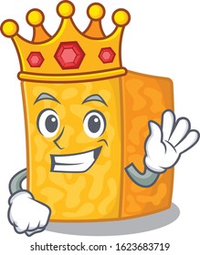 A stunning of colby jack cheese stylized of King on cartoon mascot style