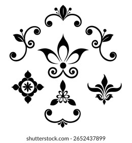 A stunning collection of elegant vintage decorative elements perfect for classic designs, ornate embellishments, and timeless creative projects with a sophisticated touch.