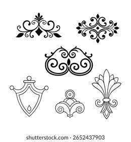A stunning collection of elegant vintage decorative elements perfect for classic designs, ornate embellishments, and timeless creative projects with a sophisticated touch.