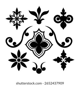 A stunning collection of elegant vintage decorative elements perfect for classic designs, ornate embellishments, and timeless creative projects with a sophisticated touch.