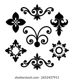 A stunning collection of elegant vintage decorative elements perfect for classic designs, ornate embellishments, and timeless creative projects with a sophisticated touch.