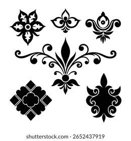 A stunning collection of elegant vintage decorative elements perfect for classic designs, ornate embellishments, and timeless creative projects with a sophisticated touch.