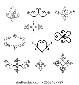 A stunning collection of elegant vintage decorative elements perfect for classic designs, ornate embellishments, and timeless creative projects with a sophisticated touch.