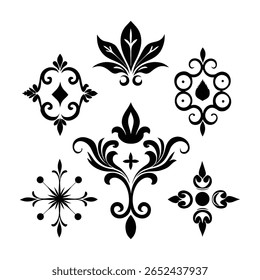 A stunning collection of elegant vintage decorative elements perfect for classic designs, ornate embellishments, and timeless creative projects with a sophisticated touch.