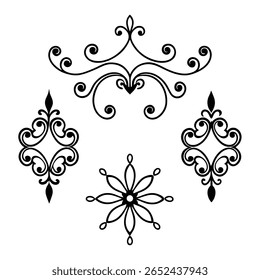 A stunning collection of elegant vintage decorative elements perfect for classic designs, ornate embellishments, and timeless creative projects with a sophisticated touch.