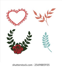 A stunning collection of floral ornament wedding vector elements. Perfect for creating elegant invitations, cards, and decorations. Editable and printable for versatile use in designs.