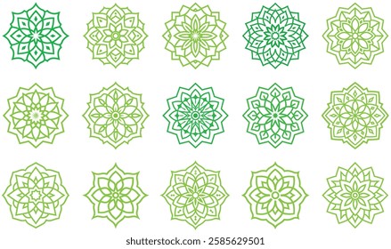 Stunning collection of geometric mandala art designs with symmetrical patterns, perfect for modern, decorative, and cultural design projects.