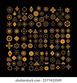 A stunning collection of golden geometric design elements featuring modern and elegant shapes. Perfect for digital art, templates, luxury branding, and creative projects. Fully editable.