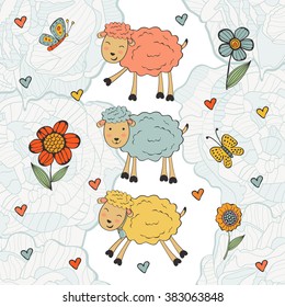 Stunning collection of hand drawn sheeps