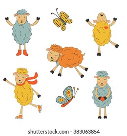 Stunning collection of hand drawn sheeps