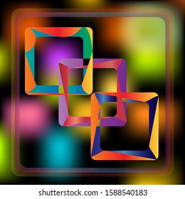 Stunning colorful backdrop with overlapping geometric shapes in multi color.