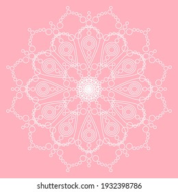 Stunning colorful mandala art isolated on pink background. Suitable for decorating, fabric, tattoos, and etc.