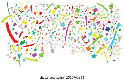 A stunning colorful vector illustration captured the lively confetti explosion at the grand celebration's peak moment.