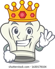 A stunning of cook hat stylized of King on cartoon mascot style