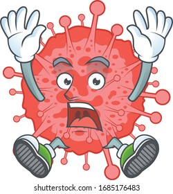A stunning coronavirus disaster cartoon character with happy face