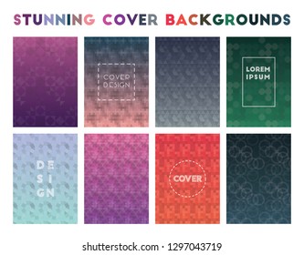 Stunning Cover Backgrounds. Alive geometric patterns, extra vector illustration.