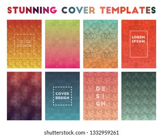 Stunning Cover Templates. Adorable geometric patterns, mesmeric vector illustration.