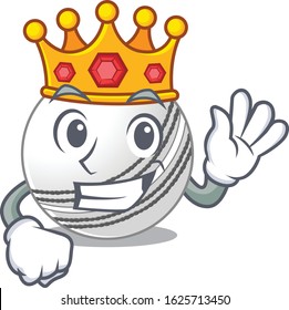 A stunning of cricket ball stylized of King on cartoon mascot style