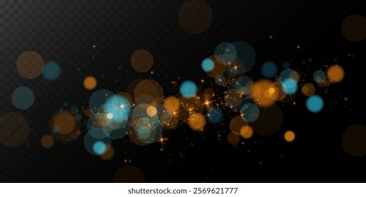 A stunning dark background with glowing gold bokeh and shimmering sparkles creates a magical, festive vibe. Perfect for elegant designs, celebrations, and adding a dreamy, enchanting touch to visuals.