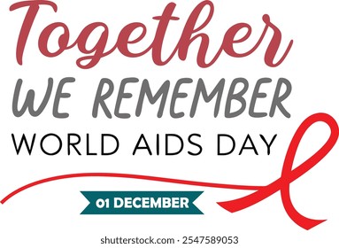 Atemberaubende 1. Dezember Welt AIDS Tag Banner Kunst und grafische Ideen für Ihre Kampagne. Aids Day Vektor Kunst Illustration Design. AIDS Day Awareness Month Concept Poster.