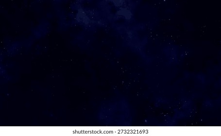 Impresionante fondo de cielo nocturno estrellado azul profundo con estrellas doradas brillantes, perfecto para el arte digital cósmico, fantástico y celestial o proyectos de diseño de ensueño.