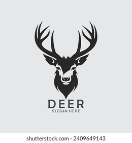 stunning deer logo head vector in black and white. Perfect for clipart, silhouette, and illustration projects. DOWNLOAD NOW!
