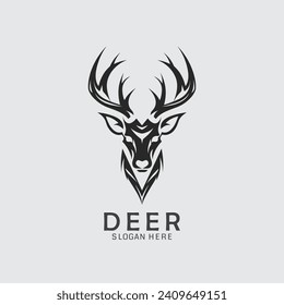 stunning deer logo head vector in black and white. Perfect for clipart, silhouette, and illustration projects. DOWNLOAD NOW!