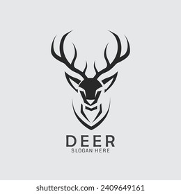 stunning deer logo head vector in black and white. Perfect for clipart, silhouette, and illustration projects. DOWNLOAD NOW!
